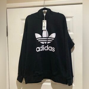 Adidas black with white logo hoodie